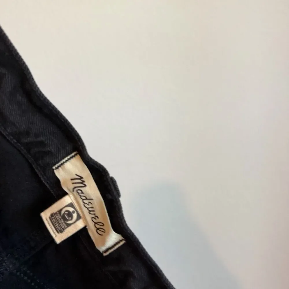 Madewell Pasco Black Rigid Denim The Essex Long Baggy Shorts Women's Size 31